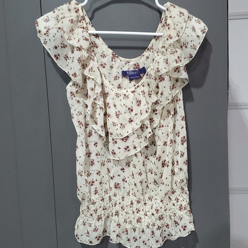 Sheer ruffle blouse